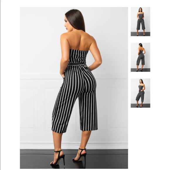 ❤️❤️5⭐️ Black and while tie belt Jumper jumpsuit - Picture 4 of 4